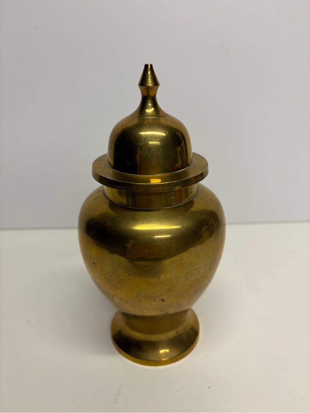 Vintage Solid Brass Decorative Ginger Jar Urn Accent